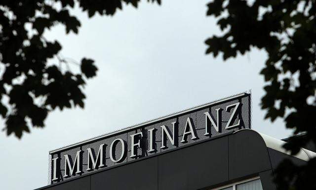 The logo of Austrian real estate group Immofinanz is pictured on top of the company´s headquarters building in Vienna