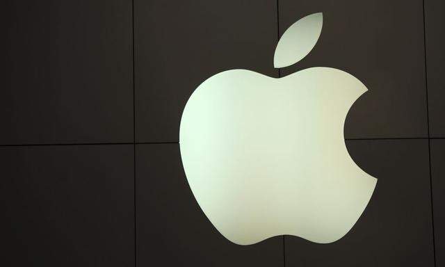File of the Apple logo at the company's flagship retail store in San Francisco, California