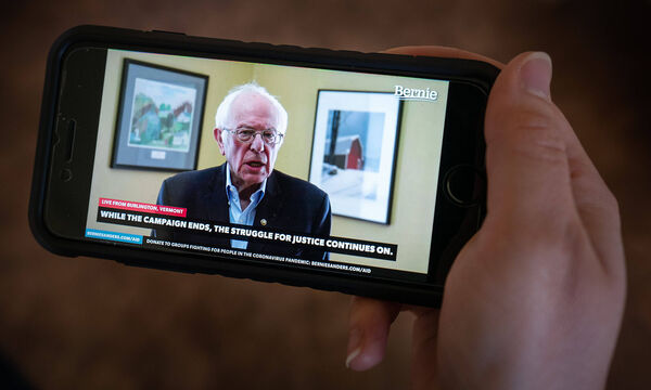Democratic Presidential candidate Bernie Sanders announces he will suspend his presidential campaign via a livestream s