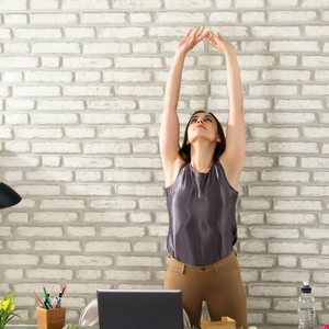 Businesswoman Stretching