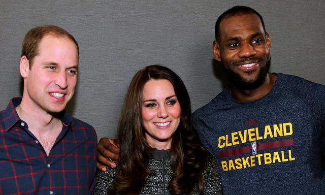 Prinz William, Herzogin Catherine und Basketball-Star LeBron James