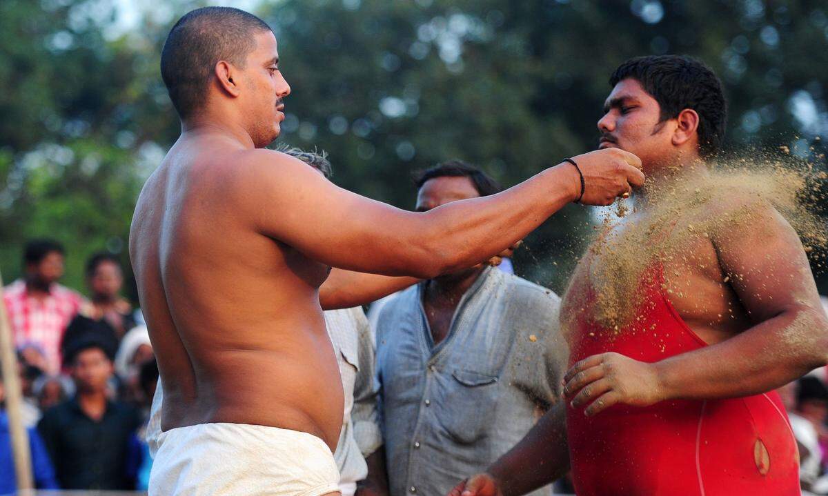Wrestling ist in Indien Körperkult