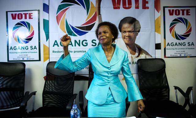 Mamphela Ramphele im Wahlkampf 2014 für die von ihr gegründete Partei Agang SA. Später schied sie aus der Politik aus. 