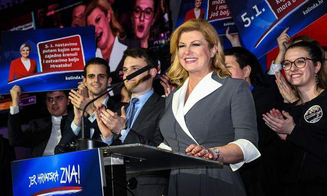 Präsidentin Kolinda Grabar-Kitarović wurden im ersten Wahldurchgang nur Zweite. Sie hofft nun auf den Sieg in der Stichwahl.