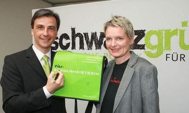 Siegfried NAGL und Lisa RUECKER nach den Koalitionsverhandlungen im Jahr 2008