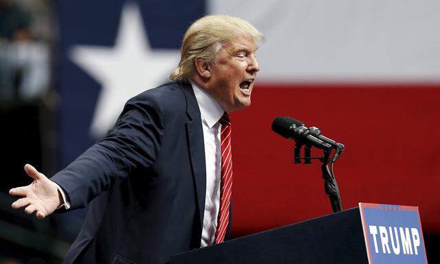 File photo of Republican presidential candidate Donald Trump at a rally in Dallas Texas