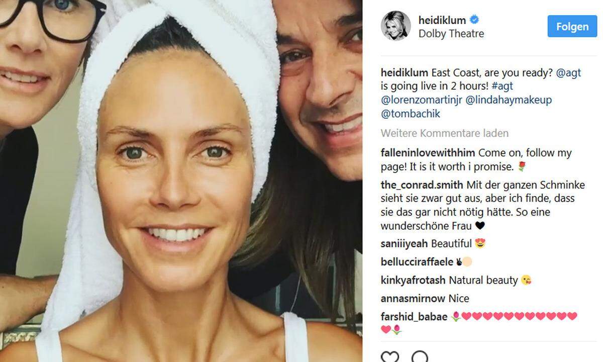 Das 44-jährige Supermodel Heidi Klum zeigt in einem einminütigen Video, wie schnell es geht, bis sie fertig geschminkt und frisiert aus der Maske darf. Schnell geht es allerdings nur im Zeitraffer.