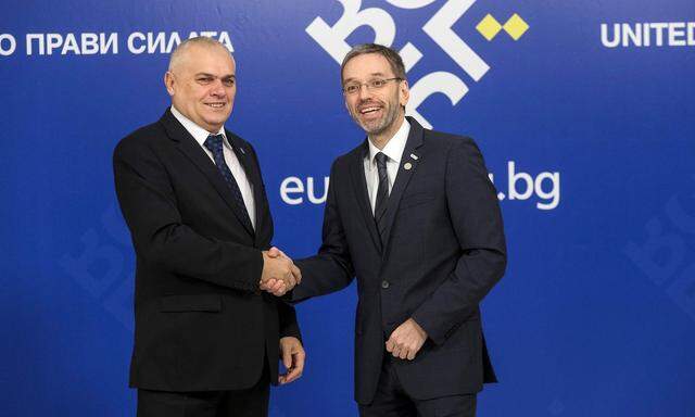 Innenminister Herbert Kickl mit seinem bulgarischen Amtskollegen, Valentin Radev.