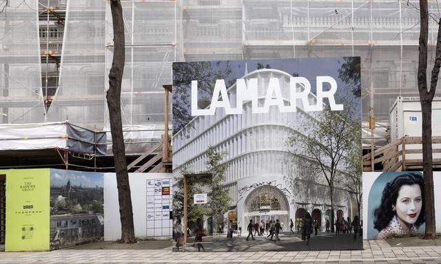 Baustelle Kaufhaus Lamarr der Signa Holding auf der Mariahilferstraße in Wien.