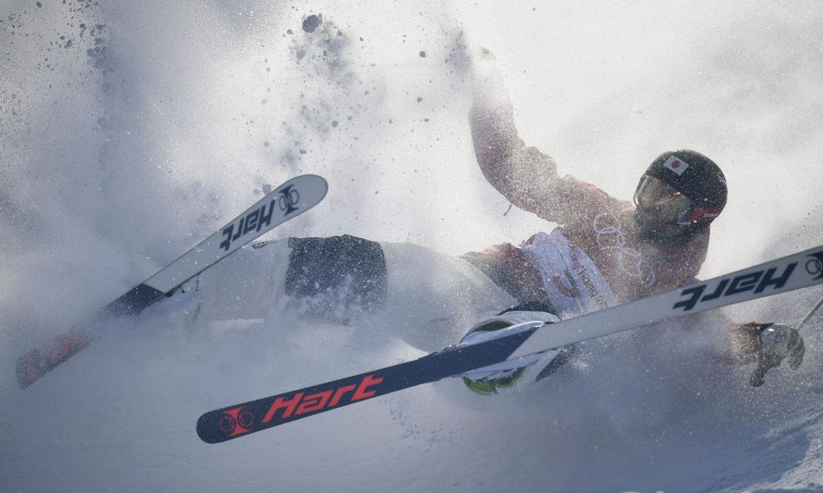 Zu schnell, zu hart - Schneegestöber in Pyeongchang.