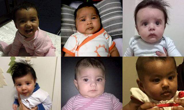 An undated combination, handout picture shows some of the babies born in Australia to asylum seeker mothers who face deportation to one of Australia´s controversial offshore asylum seeker detention centres on the Pacific Island of Nauru