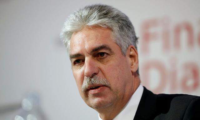 Austrian Finance Minister Schelling attends a discussion in Vienna