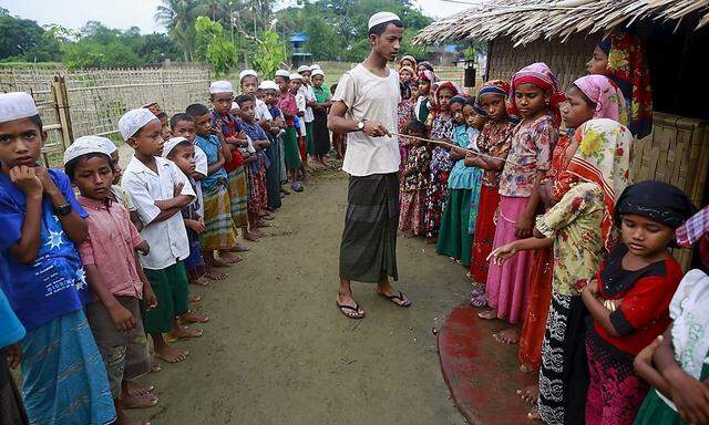 Ein Rohingya-Lager bei Sittwe in Myanmar.