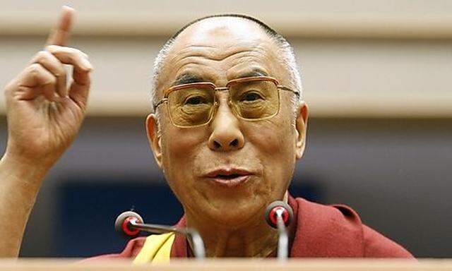 Tibetan spiritual leader, the Dalai Lama, addresses the  European Parliament in Brussels