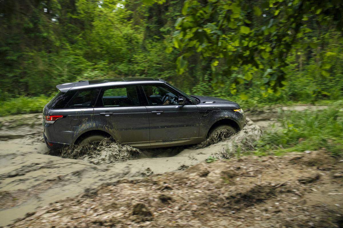 Genauso komfortabel ist der Ausflug ins Gelände, weil man mit dem Range Rover Sport kann, was man nur mit sehr, sehr wenigen SUVs kann: Man kann mit dem Geländewagen ins Gelände fahren. Nicht in irgendein Gelände, sondern tatsächlich auf den unwegsamsten Wegen, die man im Wienerwald findet.