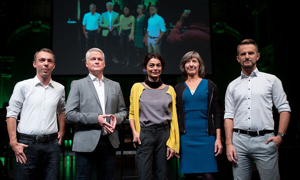 Wollen die Wiener Grünen in die Wahl führen: Benjamin Kaan, David Ellensohn, Marihan Abensperg-Traun, Birgit Hebein und Peter Kraus.