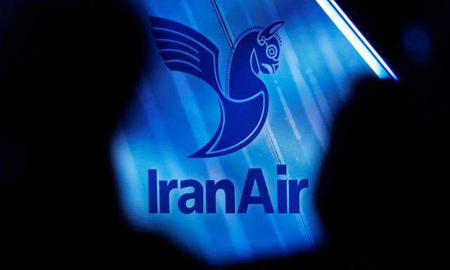 FILE PHOTO: An IranAir logo is pictured as the company takes delivery of the first new Western jet under an international sanctions deal in Colomiers