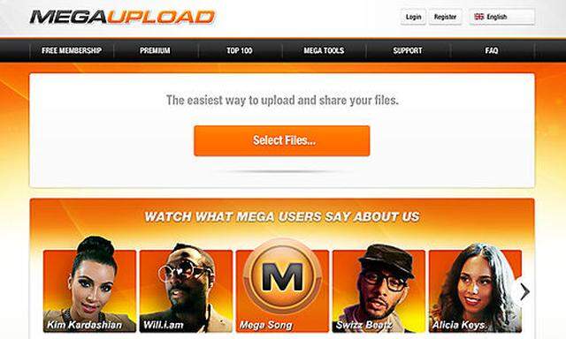 This undated image obtained by The Associated Press shows the homepage of the website Megaupload.com.
