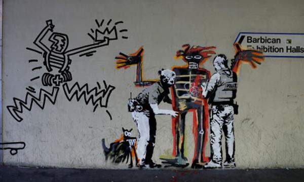 Im September 2017 tauchten zwei Werke in London auf. Inspiriert wurden die Wandbilder von einer anstehenden Ausstellung über Jean-Michel Basquiat.