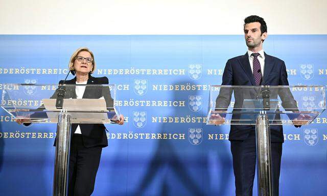Landeshauptfrau Johanna Mikl-Leitner (ÖVP) und FPÖ-Landesparteichef Udo Landbauer 