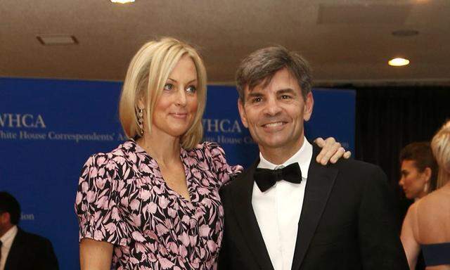 Journalist Stephanopoulos and his wife Alexandra arrive for the annual White House Correspondents´ Association dinner in Washington