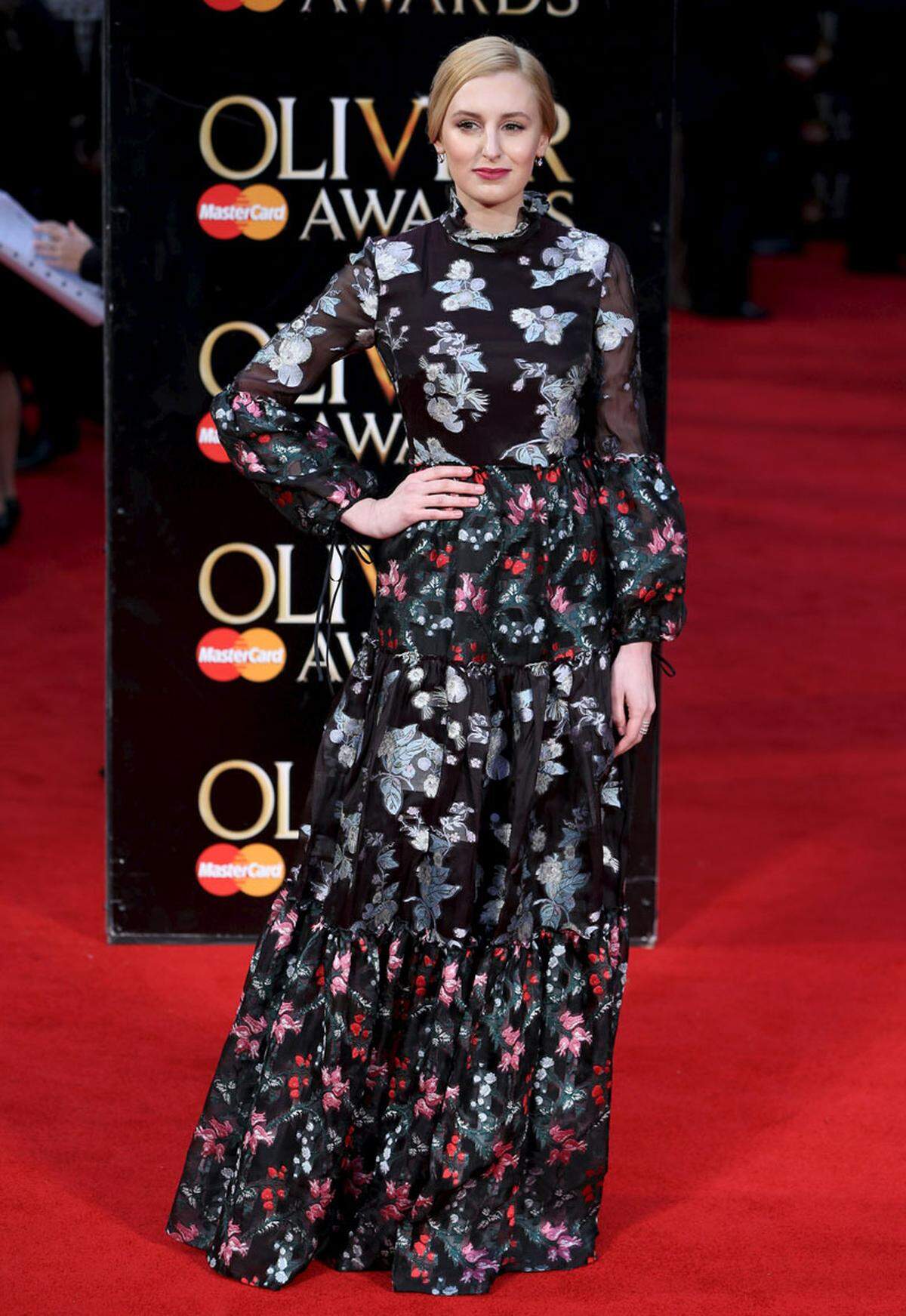 "Downton Abbey"-Star Laura Carmichael gefiel sich in romantischer Blumenrobe.