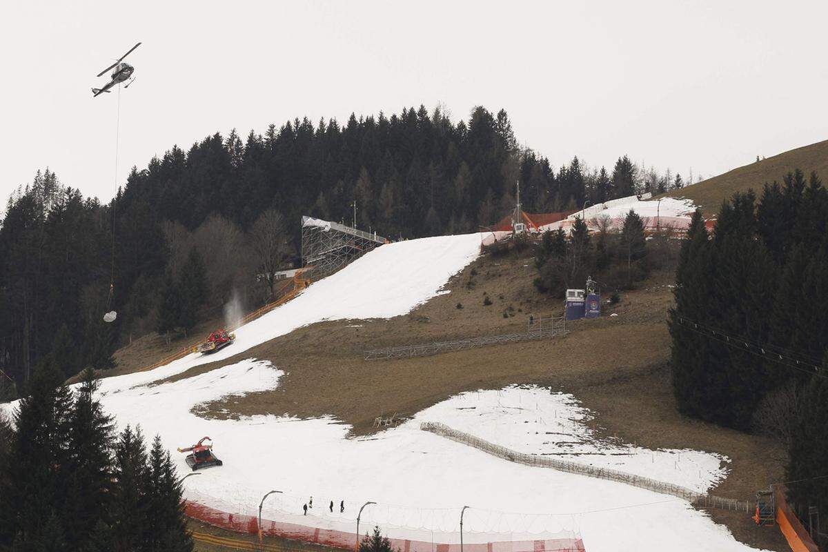 Dass überhaupt eine Chance auf ein Rennen bestand, war nur vorsorglich angelegten Schneedepots zu verdanken.