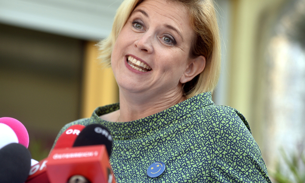 „Wir können auch über uns lachen“, sagt Neos-Chefin Beate Meinl-Reisinger.