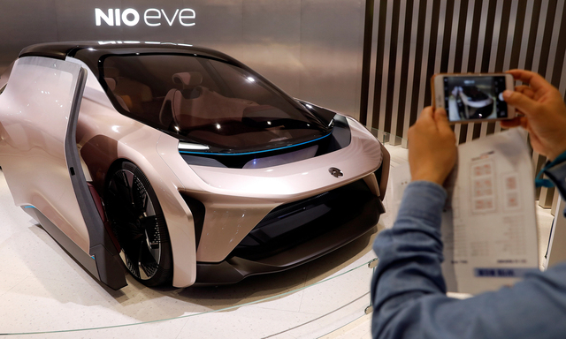 Die Eve, eine Studie des chinesischen Herstellers Nio, auf der Automesse in Peking.