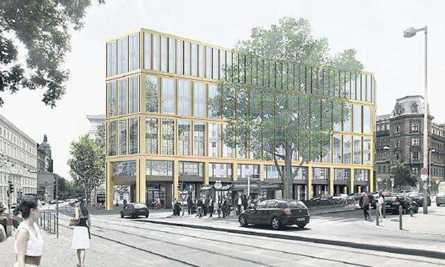 Nach Protesten wurde der geplante Neubau in der Rathausstraße 1 adaptiert (Visualisierung). 