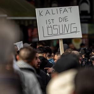 Eine Demonstration von Islamisten in Hamburg.