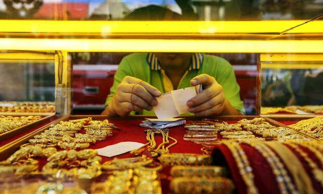 Goldschmuckverkauf in der thailändischen Hauptstadt Bangkok. 