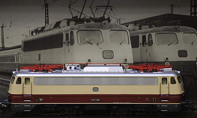 Ein Modell einer Elektro-Lokomotive der Edition 150 Jahre Maerklin des Modelbahnherstellers Maerklin