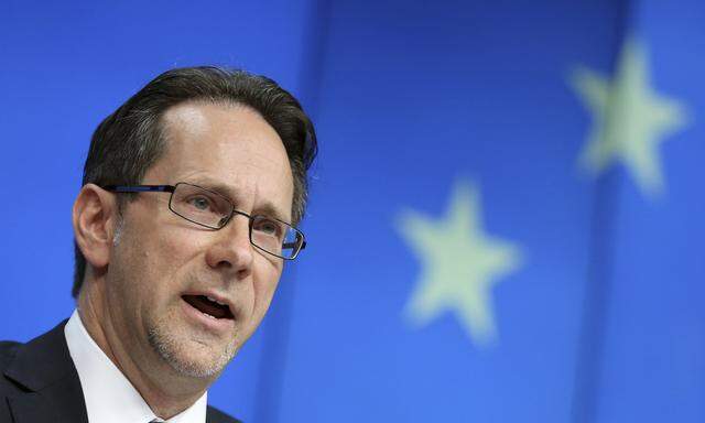 SITF Chief Prosecutor Williamson speaks during a news conference at the EU Council in Brussels