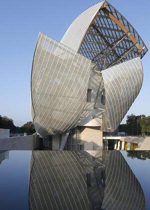 A general view shows the Fondation Louis Vuitton designed by architect Frank Gehry in the Bois de Boulogne