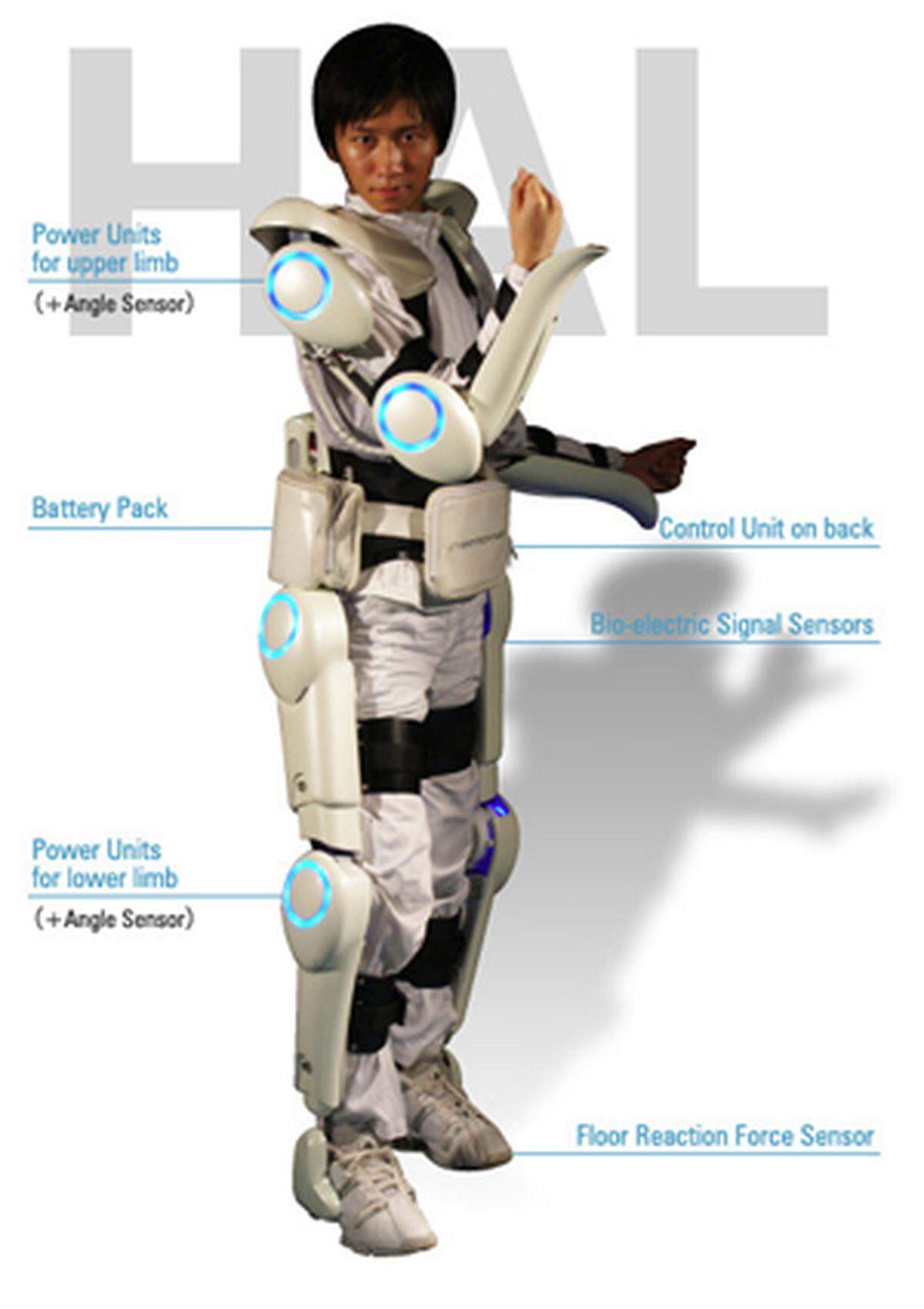 Etwas futuristischer wirkt der Roboter-Anzug HAL (Hybrid Assistive Limb) vom japanischen Hersteller Cyberdyne. Er soll älteren und gebrechlichen Menschen den Alltag erleichtern. Für Science-Fiction-Fans beinhaltet das Exoskelett gleich zwei bekannte Referenzen. HAL 9000 war der Computer aus "2001: Odyssee im Weltraum", der Besatzungsmitglieder ermordete. Cyberdyne ist im entsprechenden Film das Unternehmen, das den "Terminator" gebaut hat. Bleibt zu hoffen, dass dieses Gerät mehr Positives leistet.