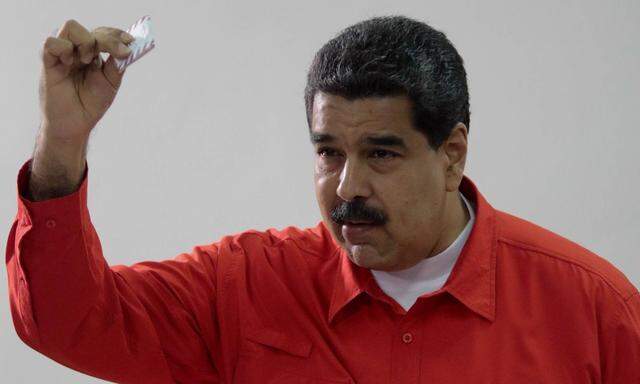 Präsident Nicolas Maduro bei der Wahl am Sonntag