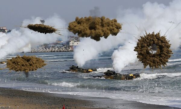 An "Foal Eagle" nahmen in der Vergangenheit bis zu 300.000 südkoreanische und mehr als 10.000 US-Soldaten teil.