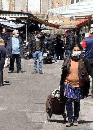 Der Mercato Ballaro in Palermo während des Corona-Lockdowns.