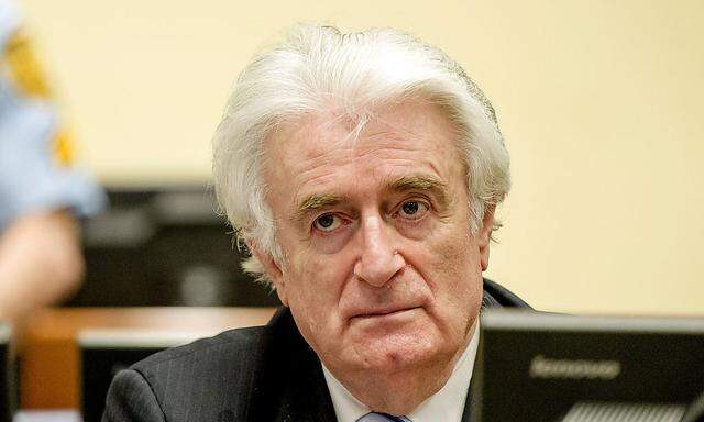 Radovan Karadzic kurz vor der Urteilsverkündung