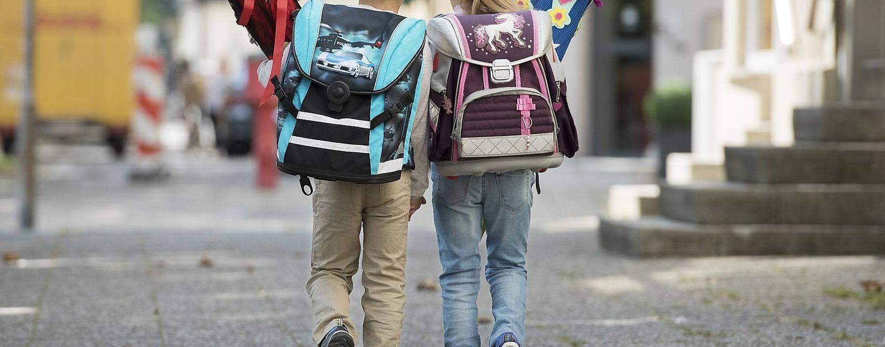 Symbolfoto: Taferlklassler am Weg zur Schule.