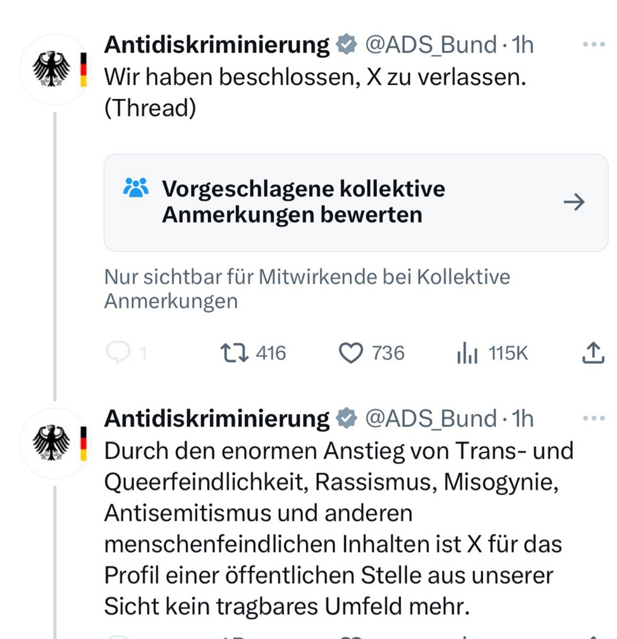 Der letzter Thread der Antidiskriminierungsstelel Deutschlands