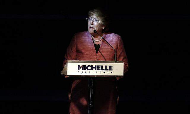 Chilean presidential candidate Bachelet delivers a speech after general elections, in Santiago