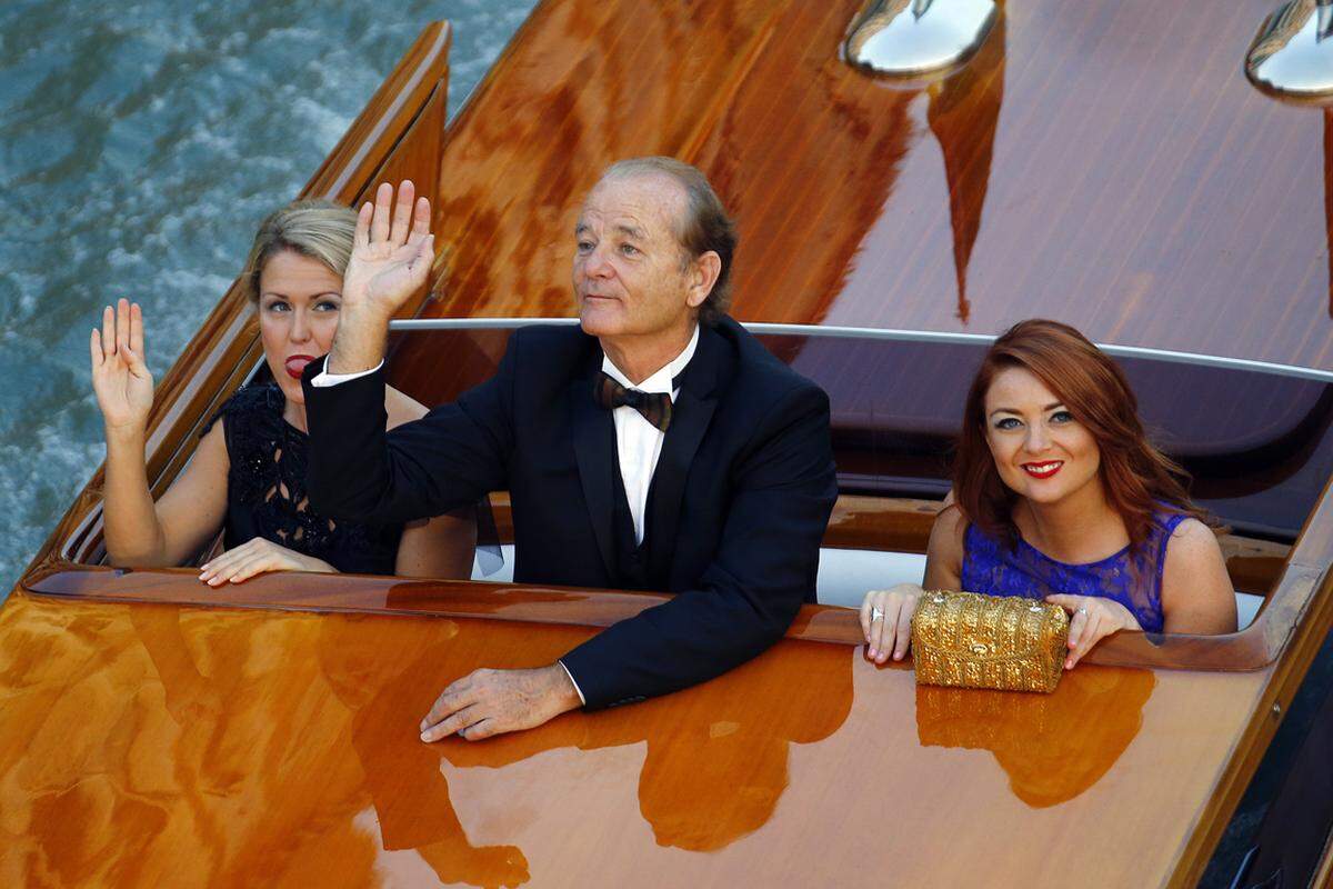 Seit Jahren war die Lagunenstadt nicht mehr wegen einer Hochzeit zum Magnet f&uuml;r VIPs aus der ganzen Welt avanciert. Im Bild: Bill Murray am Grand Canal.