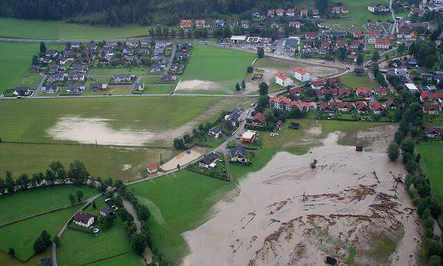 Eine Luftaufnahme aus Oberwölz.