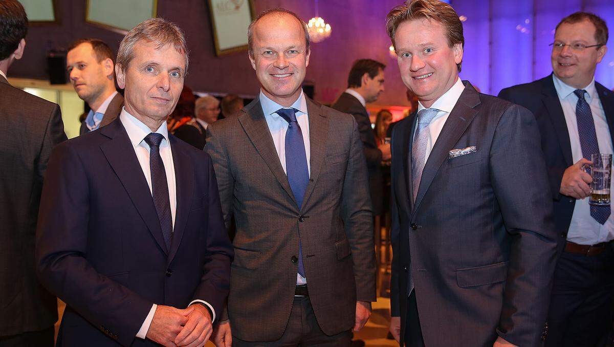 Anton Paar-CEO Friedrich Santner, Styria Media Group-CEO Markus Mair und IV Steiermark-Präsident Georg Knill (v.l.)