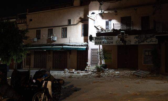Beschädigte Gebäude in Marrakesch