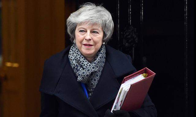 16 01 2019 London United Kingdom Downing Street Prime Minister Theresa May departs Number 10