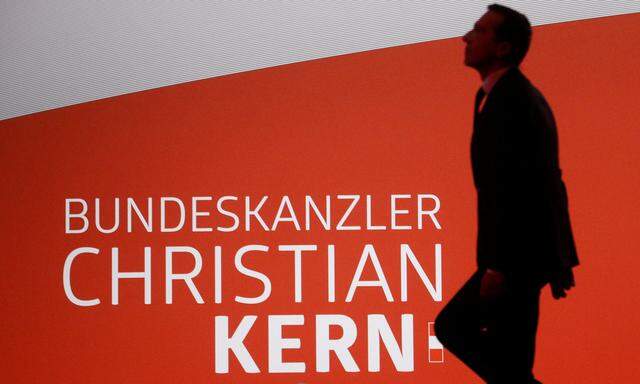 Kanzler Christian Kern vor einem Wahlkampfauftritt.