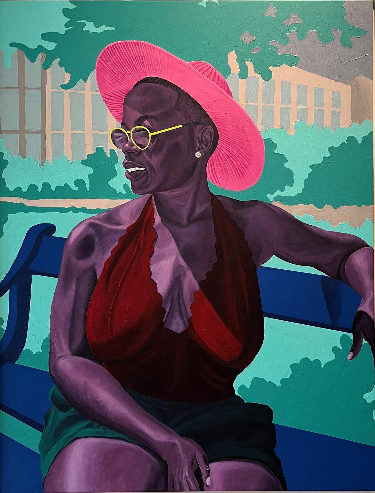 Qhamanande Maswana, „At the park“, 2022, Acryl auf Leinwand, 166 x 120 cm